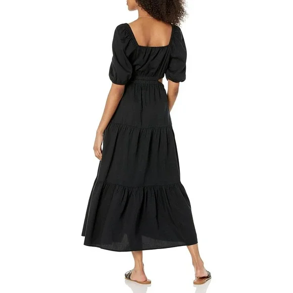The Drop Women's XL Black Anaya Maxi Dress Tencel Lyocell Minimalist - Picture 2 of 8